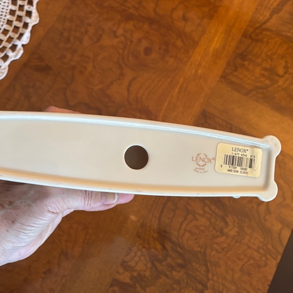 Lenox Madison Porcelain Mantel Clock with Gold Trim and Black Floral Design - Picture 10 of 11